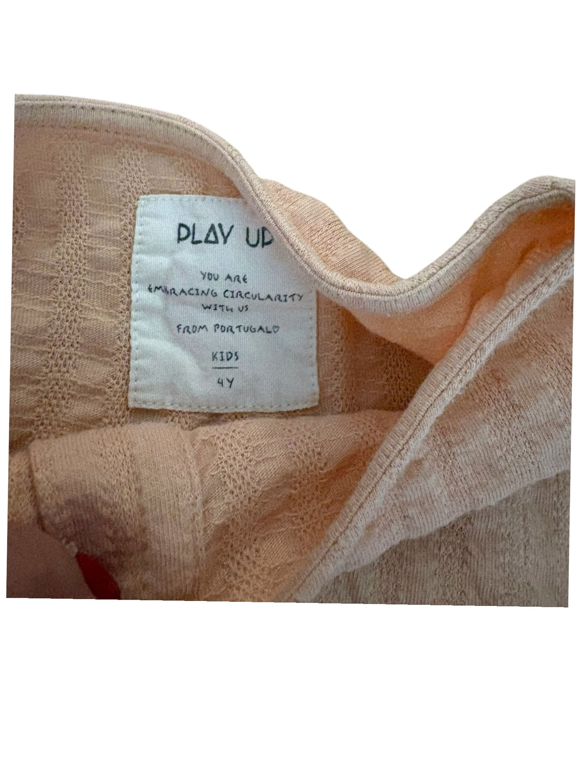 Play Up Girl Peach Seersucker Smocked Waist Top, 3Y - second hand baby clothing