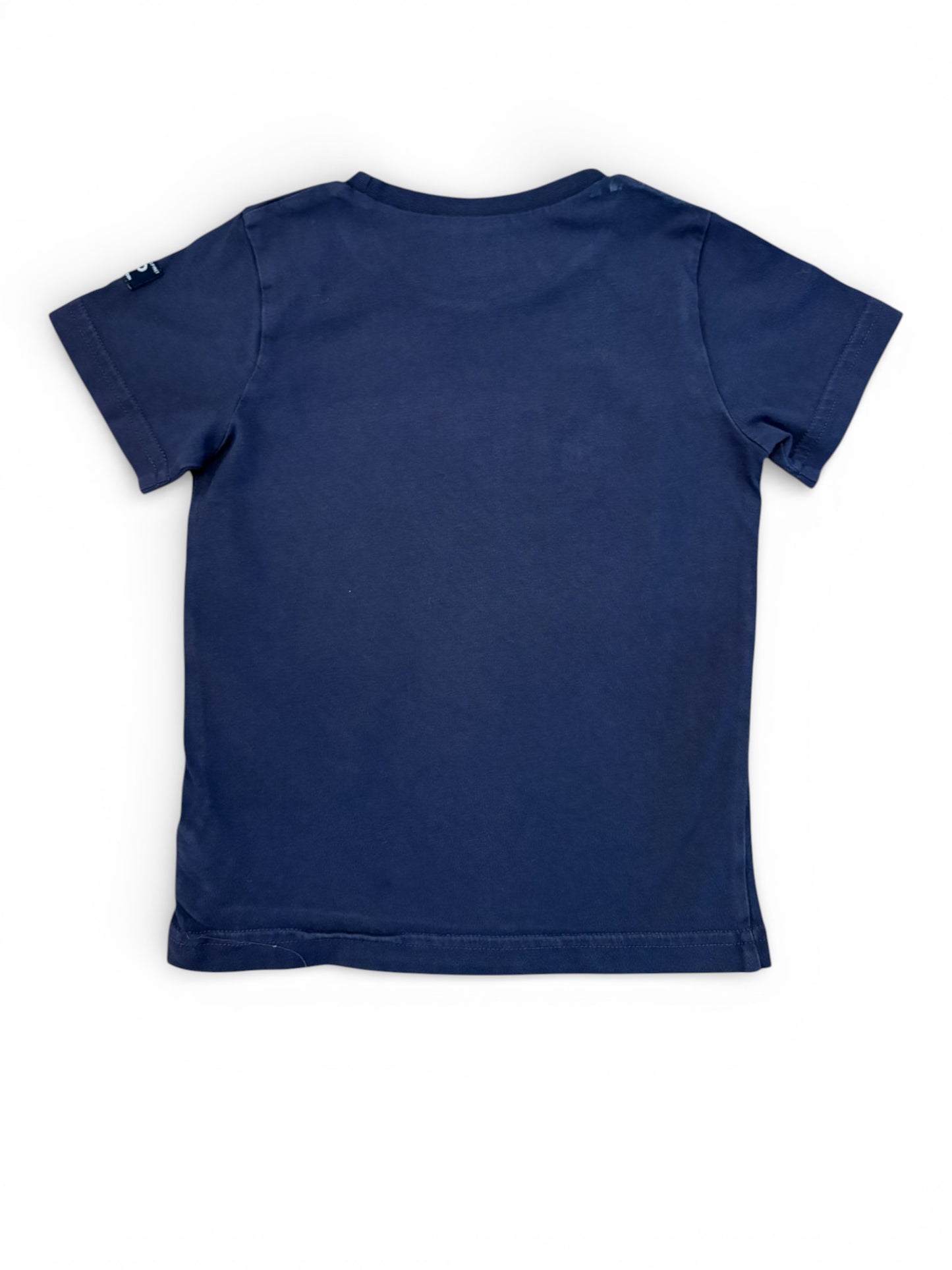 Polarn O. Pyret Navy Tractor T-Shirt size 2-3Y / 98 - second hand baby clothing