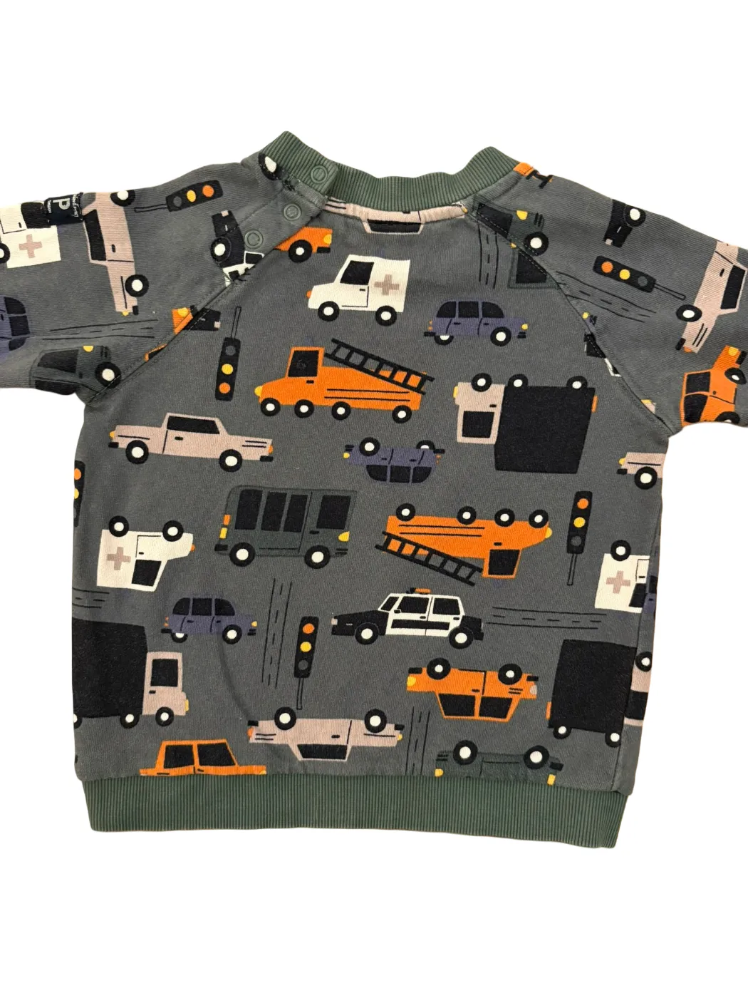 Polarn O. Pyret Graues Fahrzeug-Sweatshirt (18-24M / 92)