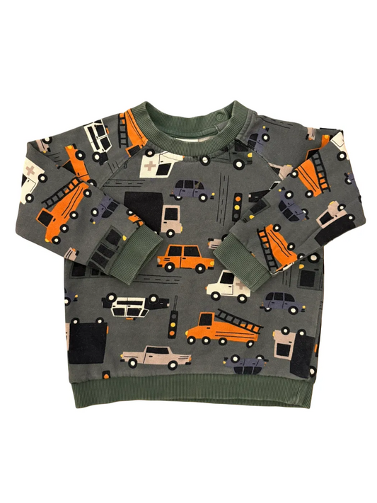 Sweat-shirt véhicule gris Polarn O. Pyret (18-24M / 92)