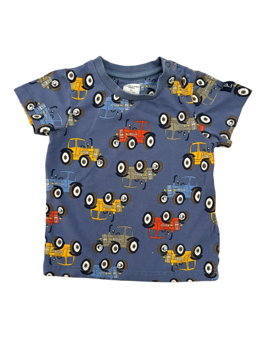 T-shirt tracteur bleu Polarn O. Pyret (18-24M / 92)