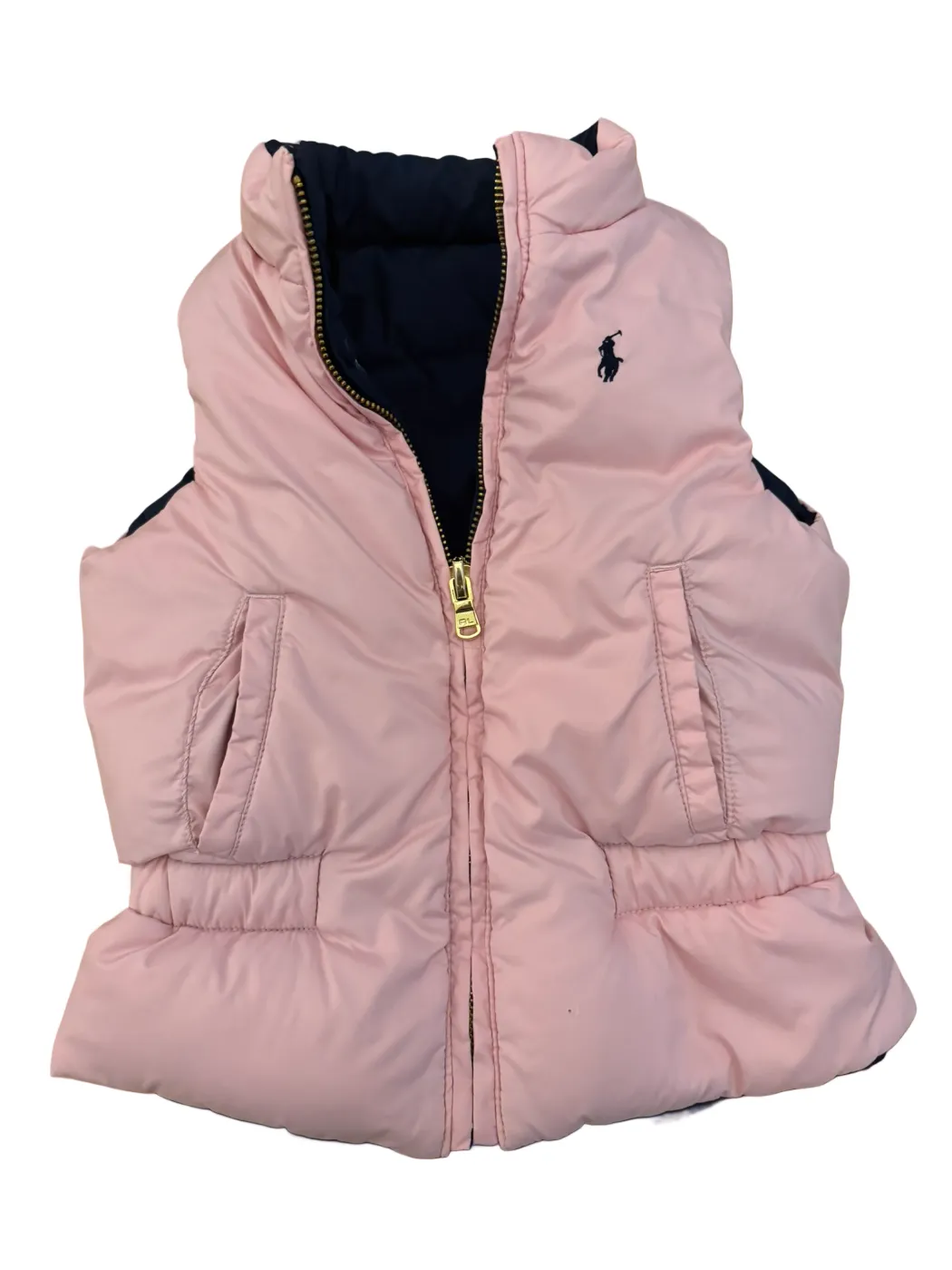 Ralph Lauren Pink & Navy Reversible Gilet (3Y)