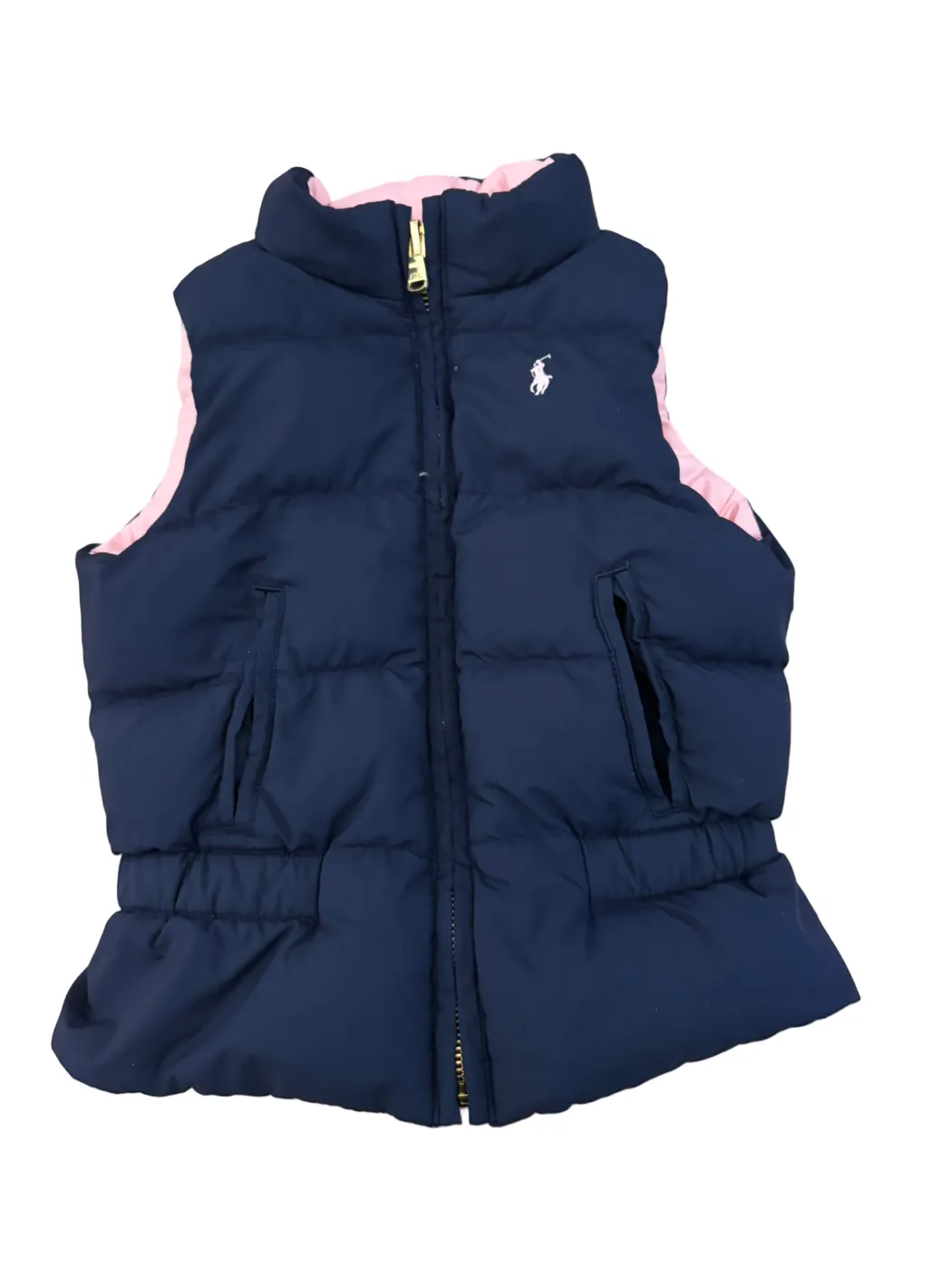 Ralph Lauren Pink & Navy Reversible Gilet (3Y)