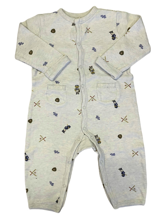 Ralph Lauren Long Sleeve Baseball Pajama (9M)