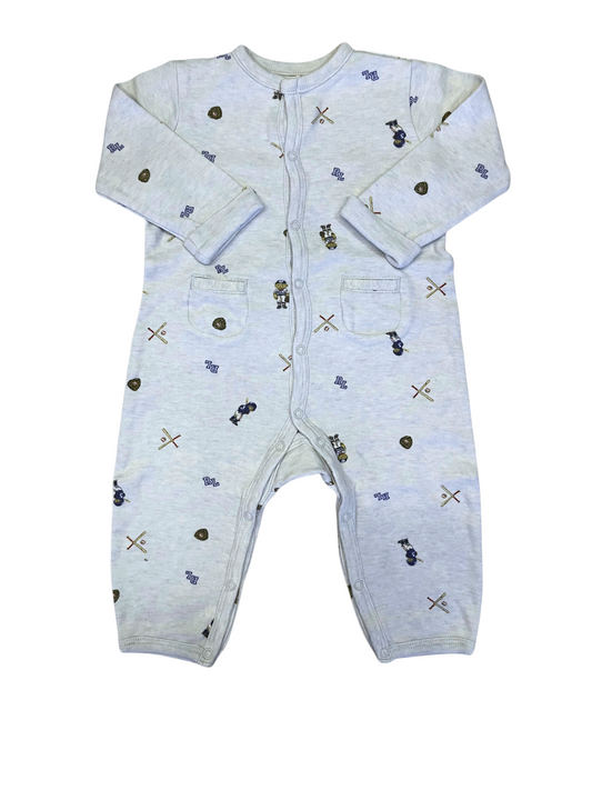 Ralph Lauren Baby Baseball Pajamas, Long Sleeve, 9M size 9M - second hand baby clothing