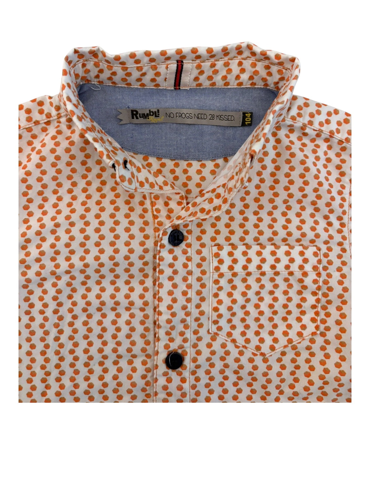 Rumbl Orange Print Shirt size 4Y - second hand baby clothing