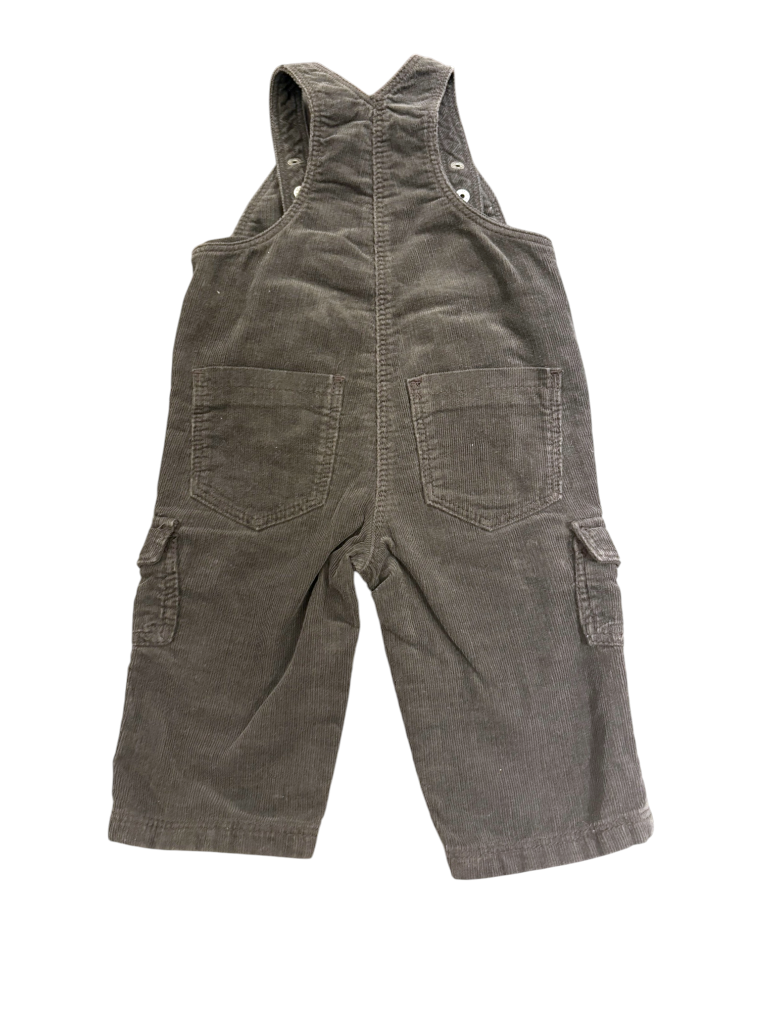 s.Oliver Boy Dark Brown Corduroy Dungarees, 6M / 68 - second hand baby clothing
