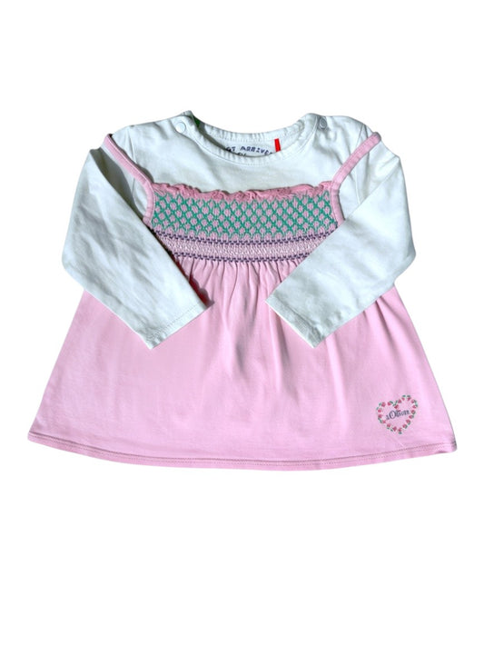 S.Oliver Smocked Tunic Dress size 3M / 62cm - second hand baby clothing