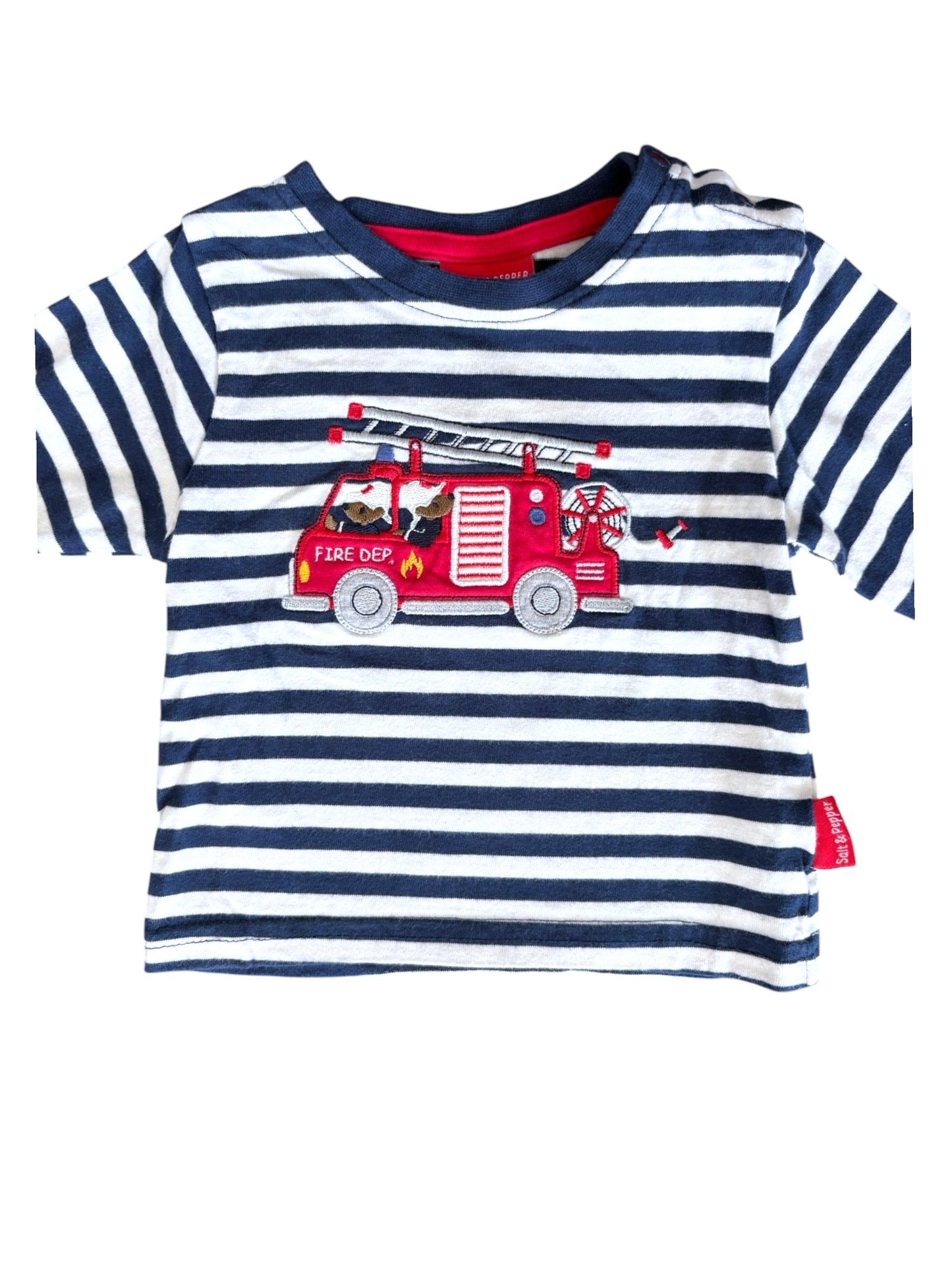Salt & Pepper Navy & White Long-Sleeve Top (5-6M)