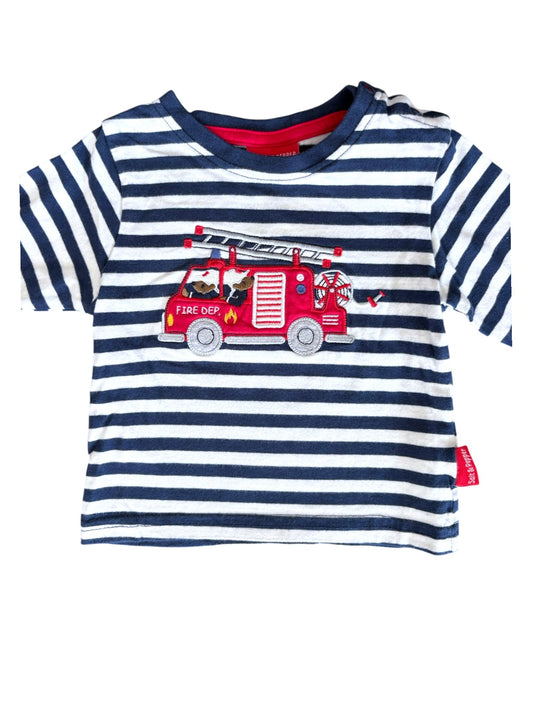 Salt & Pepper Navy & White Long-Sleeve Top (5-6M)