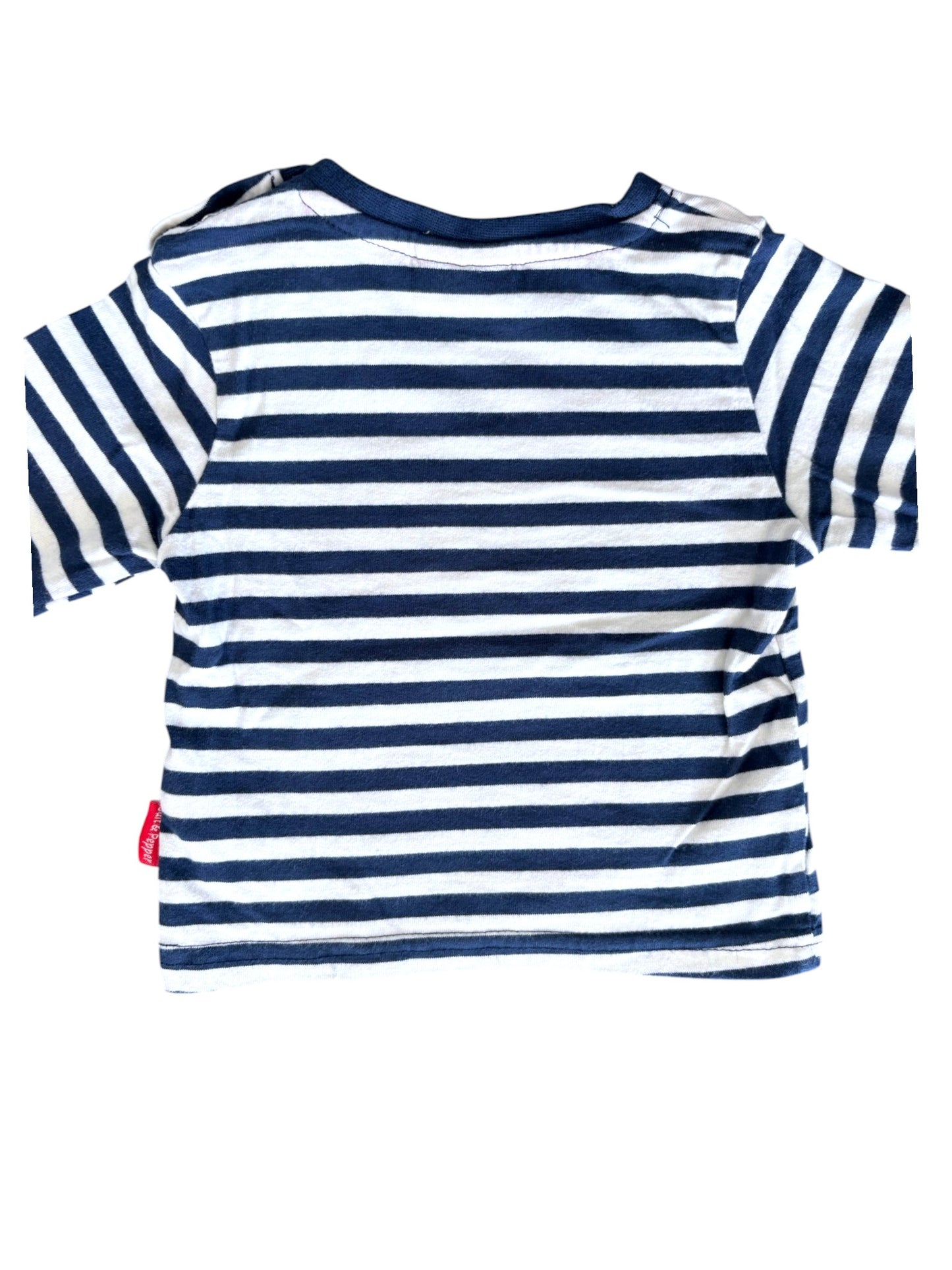 Salt & Pepper Navy & White Long-Sleeve Top (5-6M)