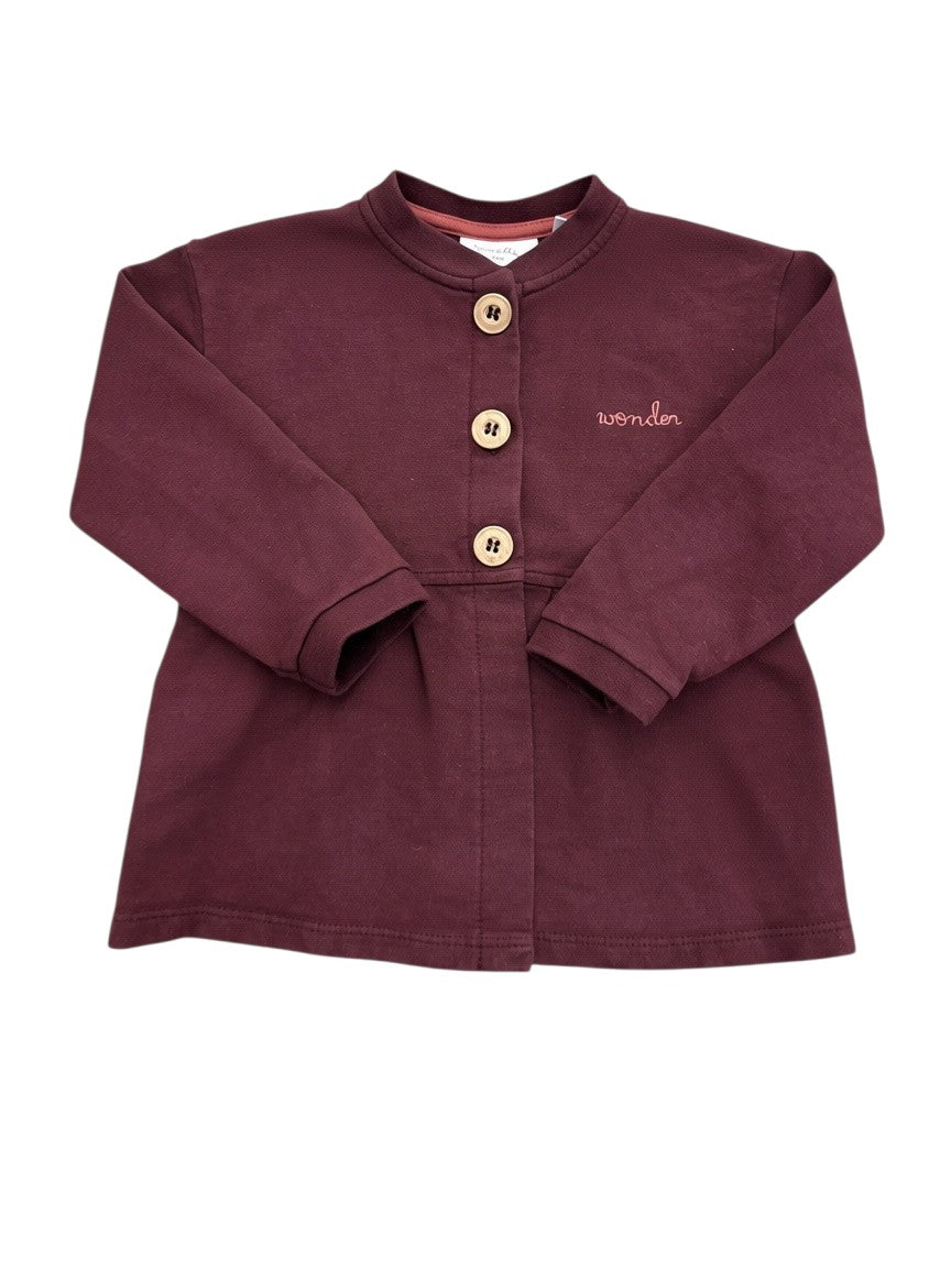 Sanetta Pure Girl Burgundy Rust Pink 4-Piece Cardigan Leggings & Tops Set, 80 - second hand baby clothing