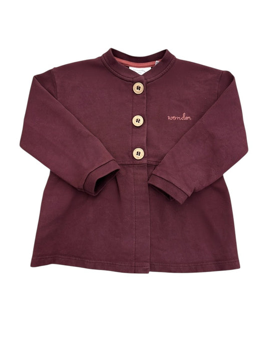 Sanetta Pure Girl Burgundy Rust Pink 4-Piece Cardigan Leggings & Tops Set, 80 - second hand baby clothing