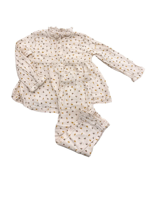 Sergent Major Girl Cream Bunny Floral Muslin Blouse & Trousers Set, 18M / 81 - second hand baby clothing
