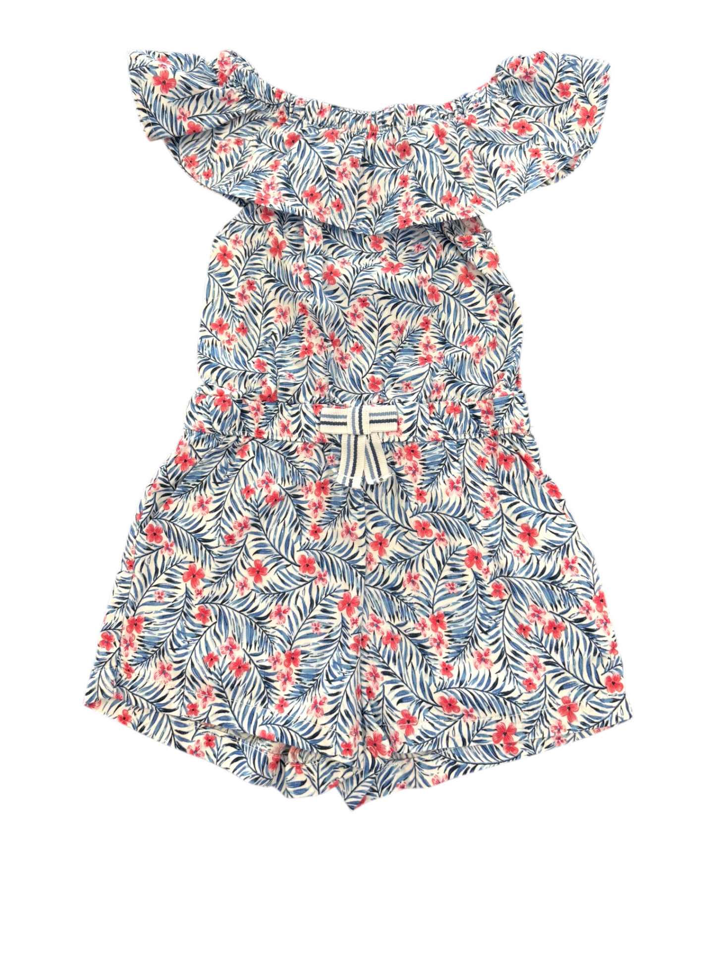 Sergent Major Tropical Floral Off-Shoulder Romper (24M / 88)