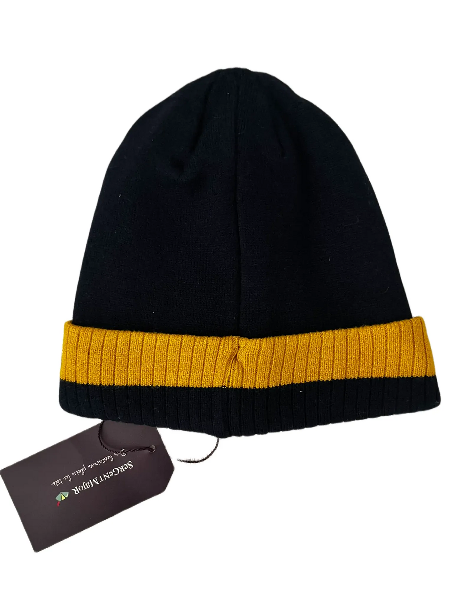 Bonnet tricoté bleu marine et jaune Sergent Major (T2)