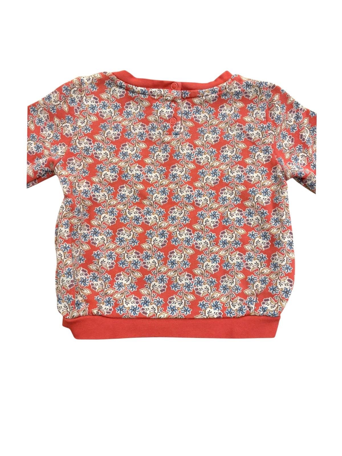 Sergent Major Girl Coral Floral Flip-Sequin Star Sweatshirt, 18M / 81  second hand baby clothing