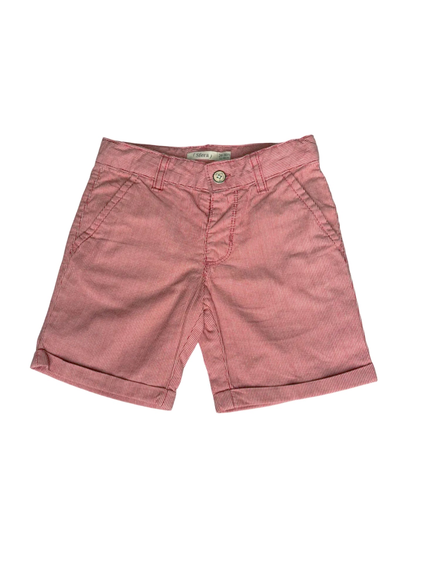 Sfera Rot gestreifte Shorts (24–36 M)