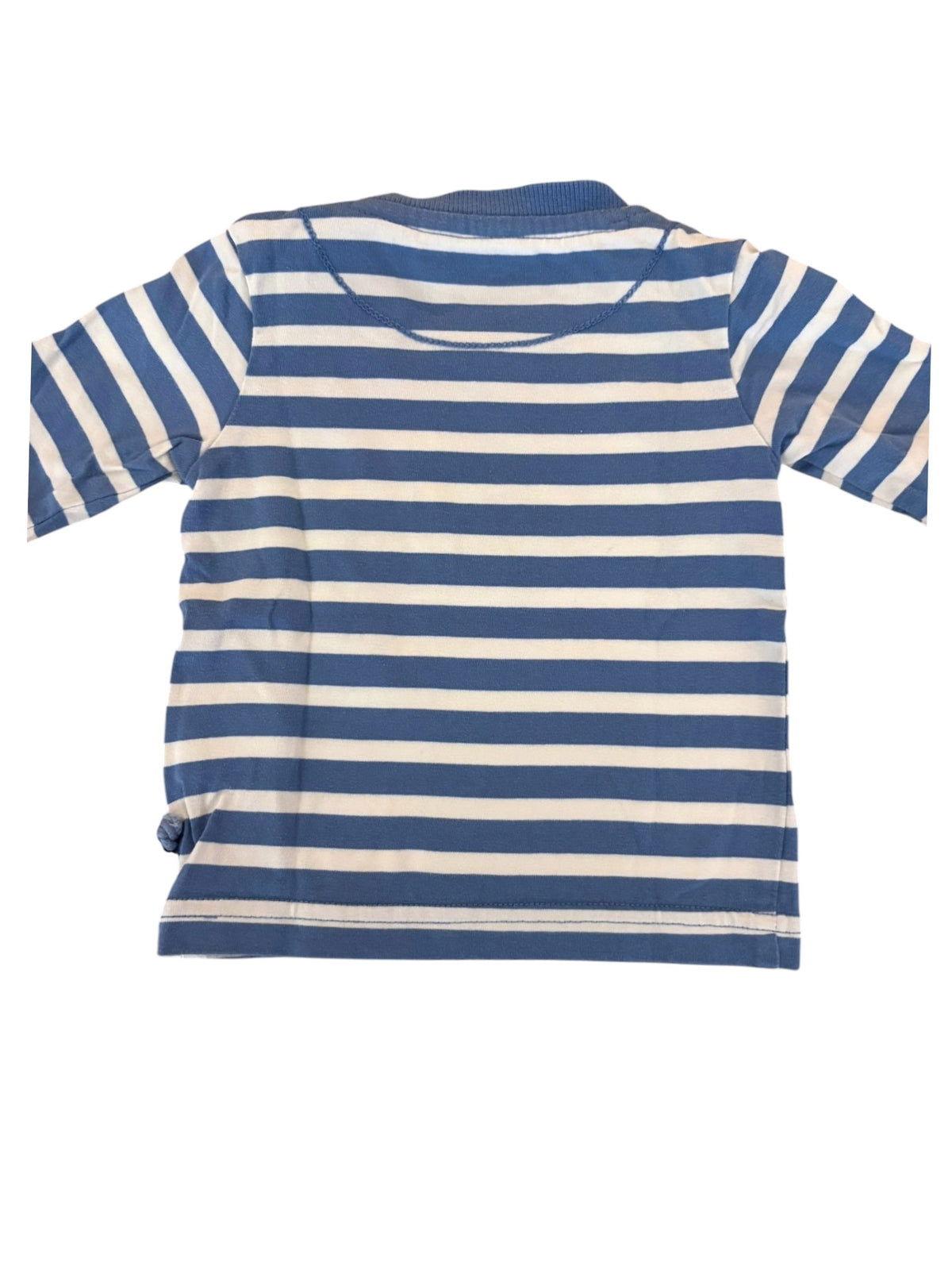 Sigikid Baby Blue Tractor Appliqué Long-Sleeve Top, 62 / 3M - second hand baby clothing
