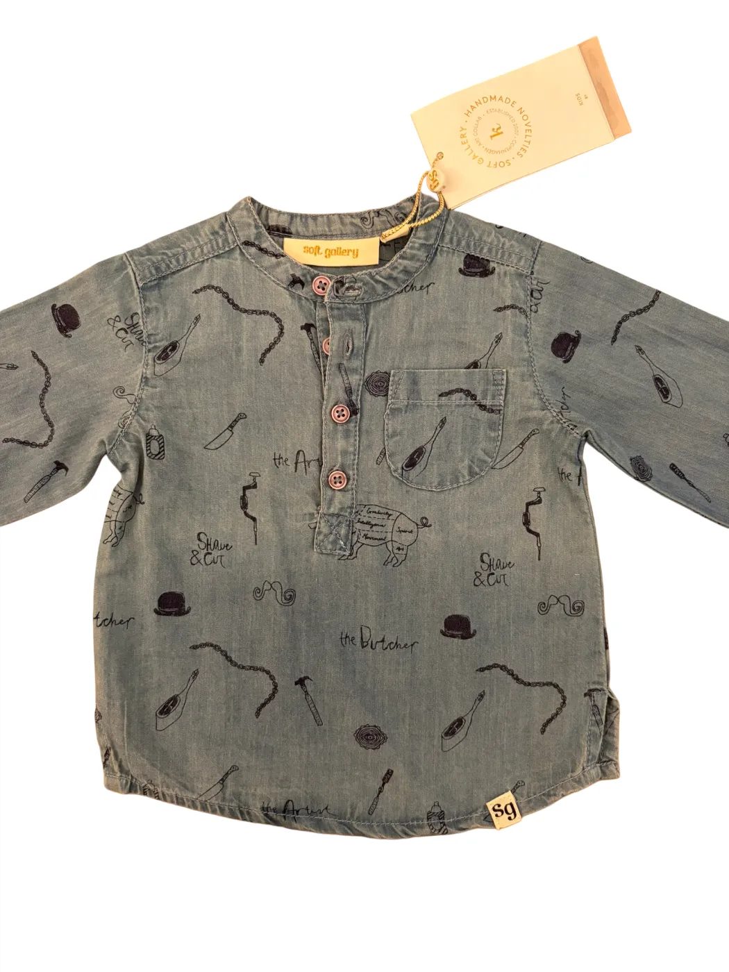 Chemise en chambray bleu Soft Gallery (6M)