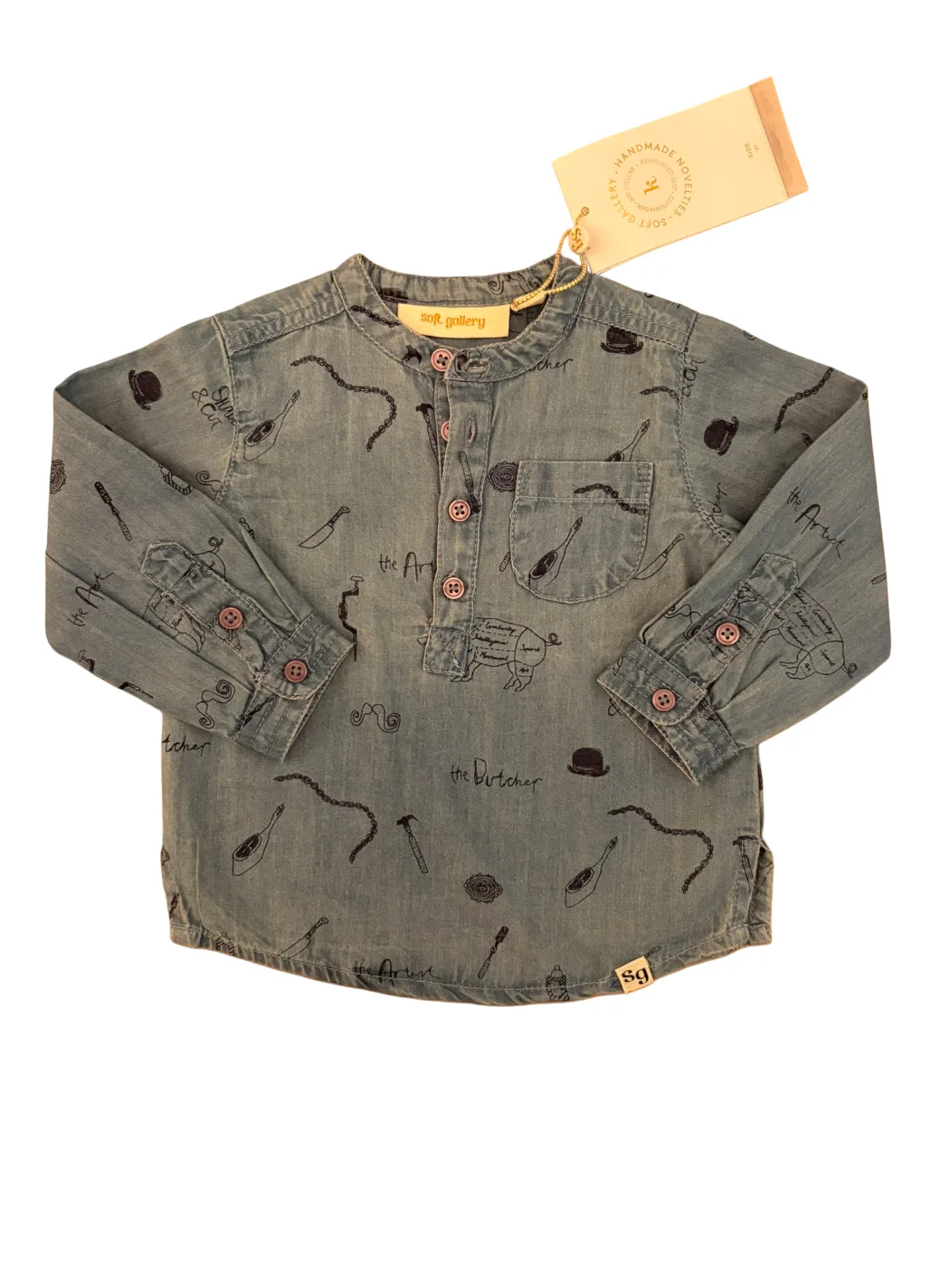 Chemise en chambray bleu Soft Gallery (6M)