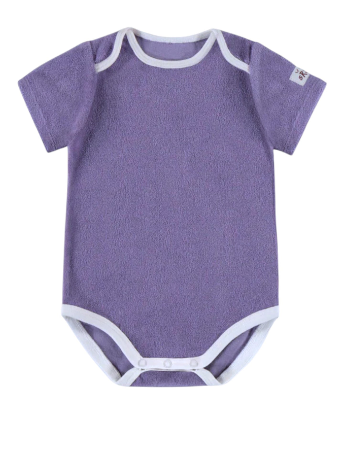 Body à manches courtes en tissu éponge violet Souris Mini (6-9M)