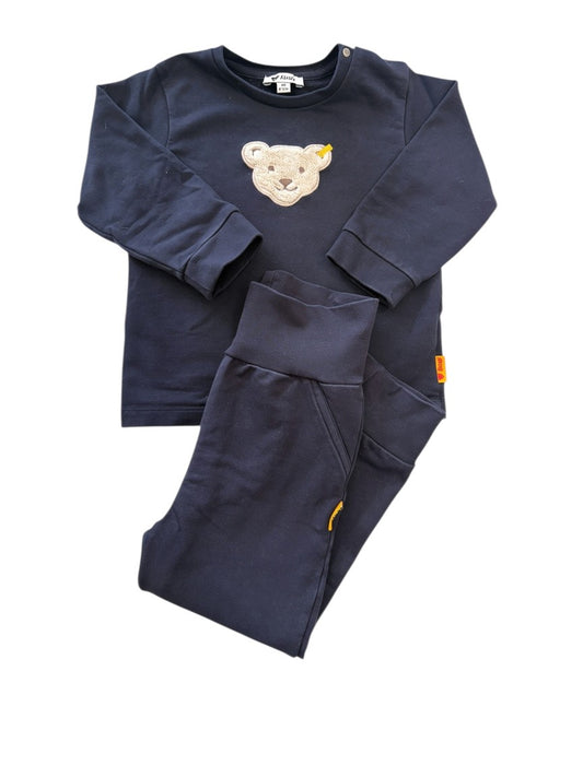 Steiff Boy Navy Bear Top & Trousers Set, 9-12M / 80