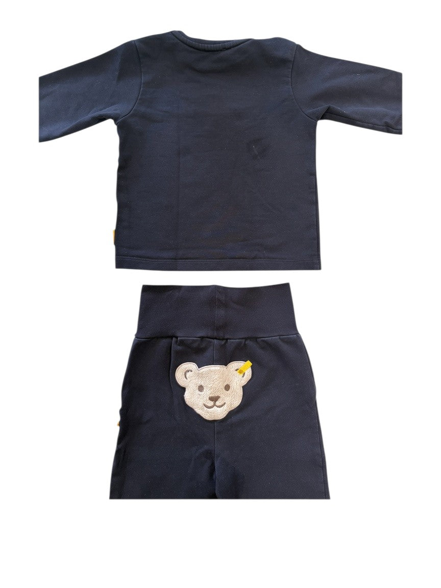 Steiff Boy Navy Bear Top & Trousers Set, 9-12M / 80