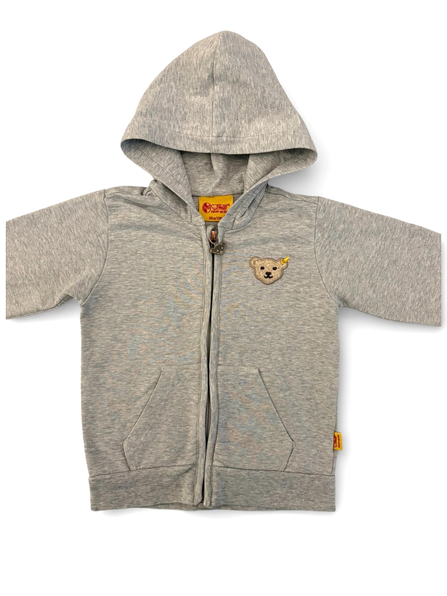 Sweat-shirt à capuche zippé gris Steiff (18M / 86)