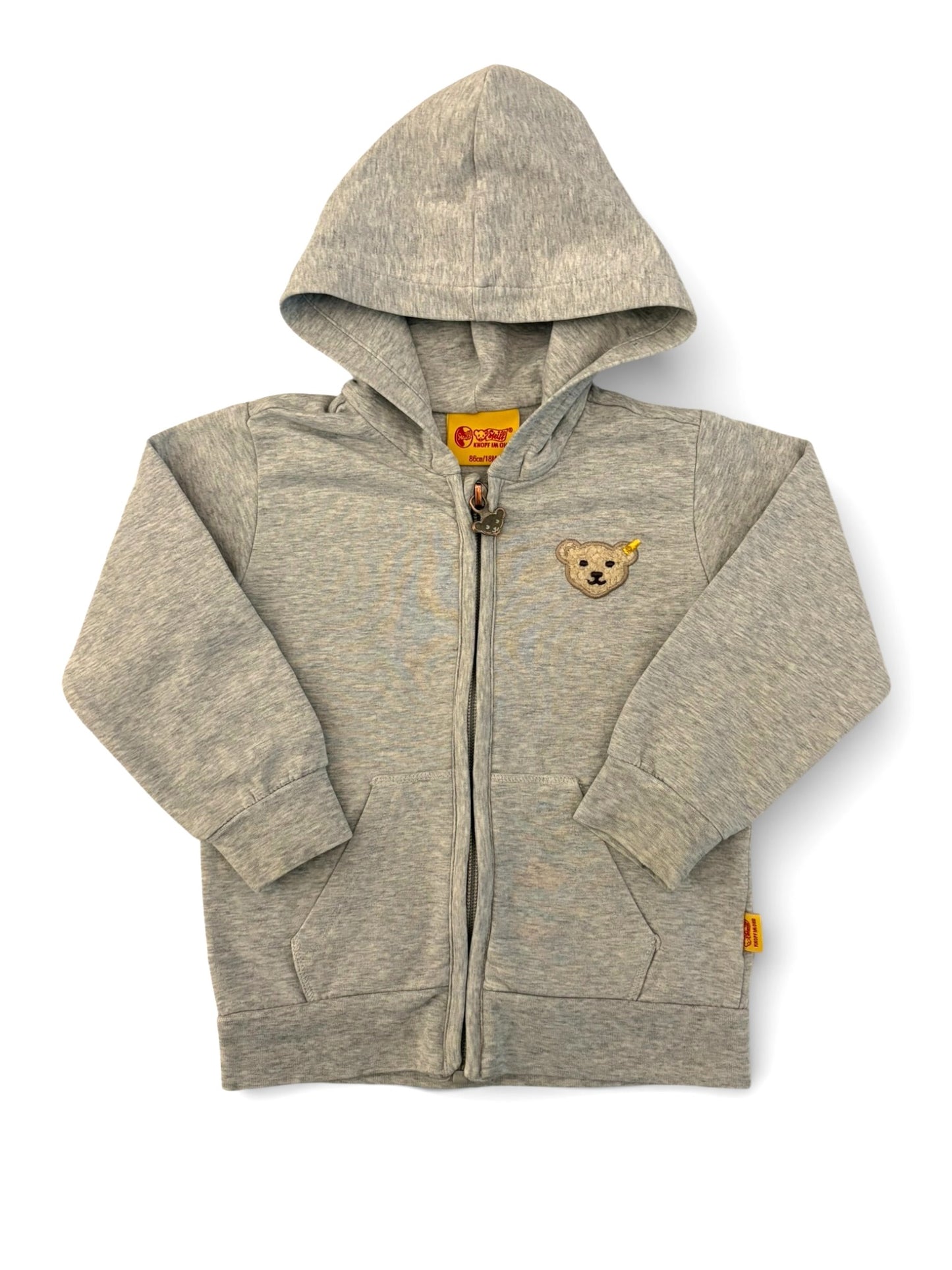 Sweat-shirt à capuche zippé gris Steiff (18M / 86)
