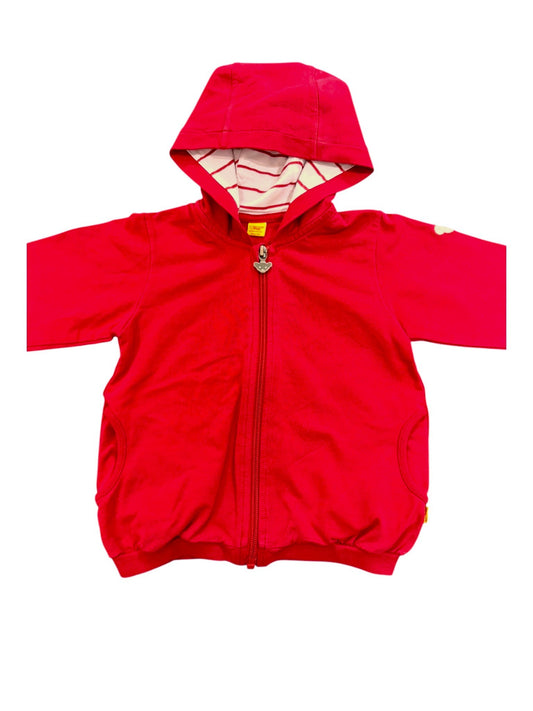 Steiff Red Hooded Zip Jacket (18M) - second hand baby clothing