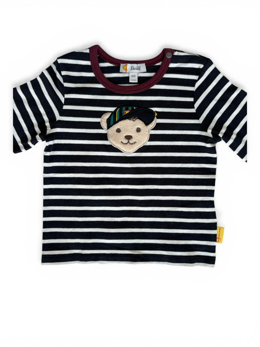 Steiff Navy Stripe Teddy Long Sleeve Top (3-6M / 68)