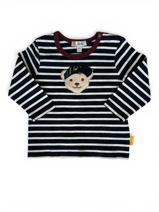Steiff Navy Stripe Teddy Long Sleeve Top (3-6M / 68)