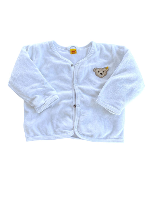 Steiff White Velour Bear Cardigan (6M)
