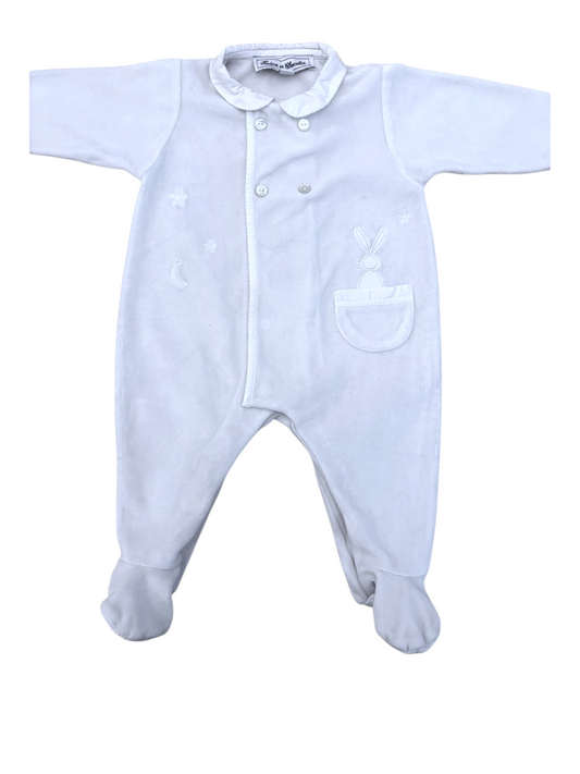 Tartine et Chocolat White Velour pajamas (3M) - second hand baby clothing