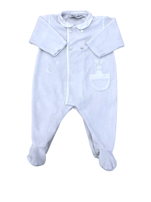Tartine et Chocolat White Velour pajamas (3M) - second hand baby clothing