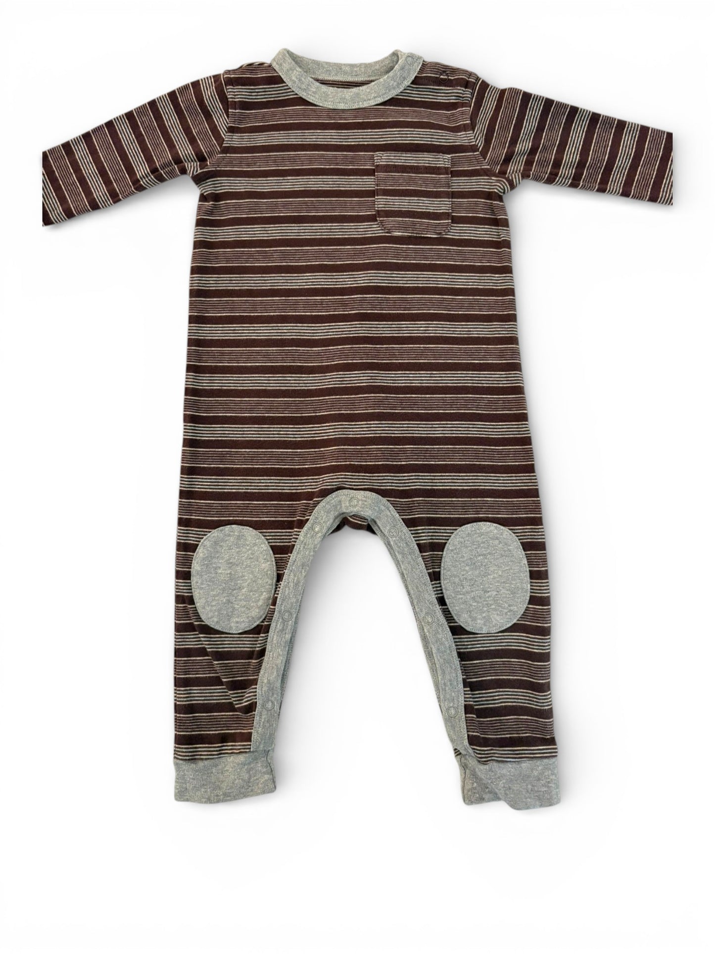 Tea Collection Brown Stripe Romper (12-18M)