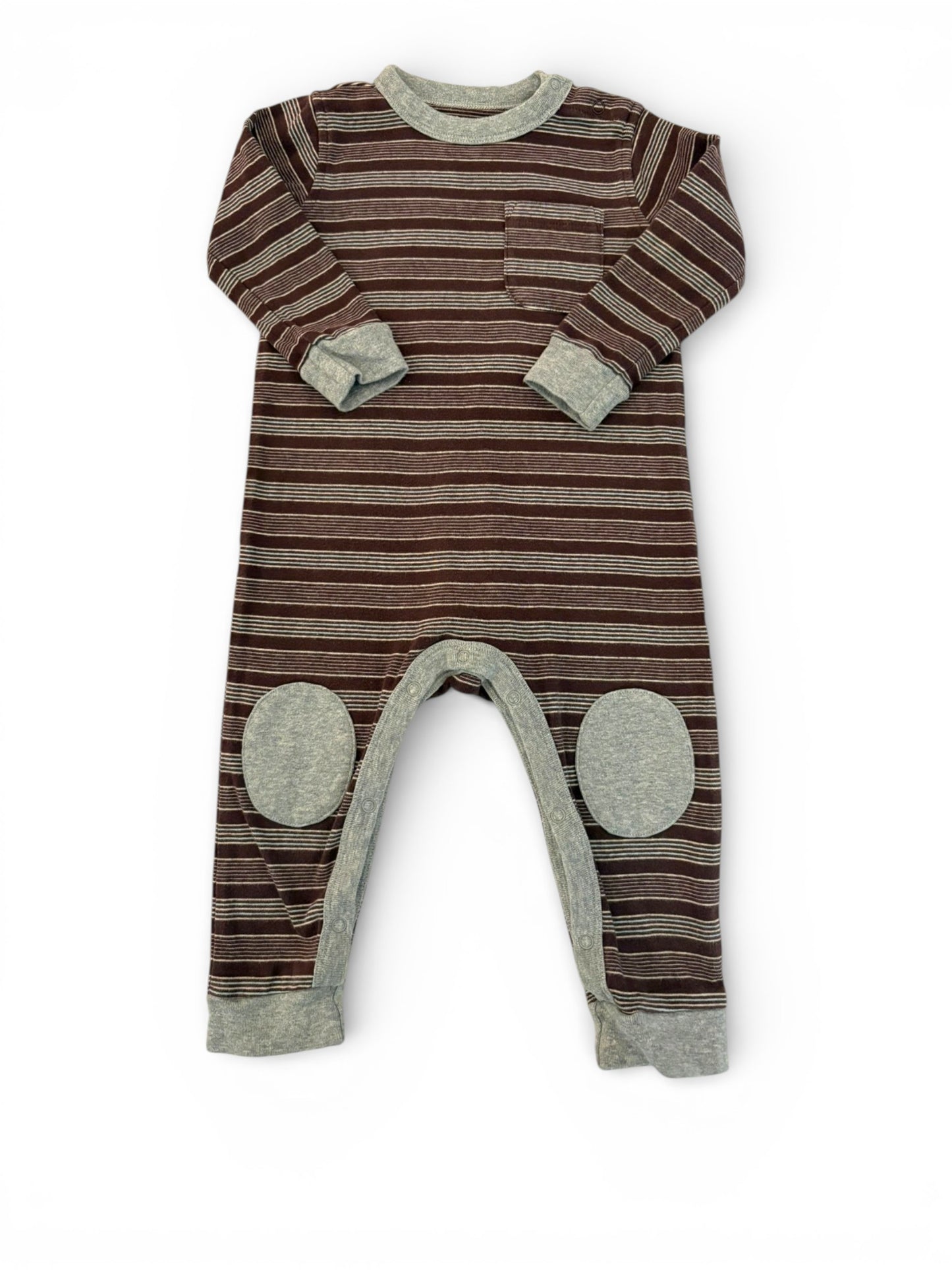 Tea Collection Brown Stripe Romper (12-18M)