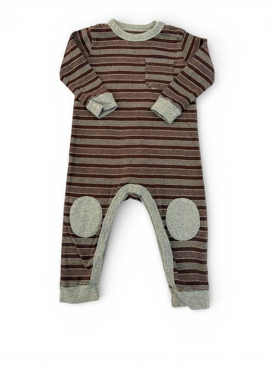 Tea Collection Brown Stripe Romper (12-18M)