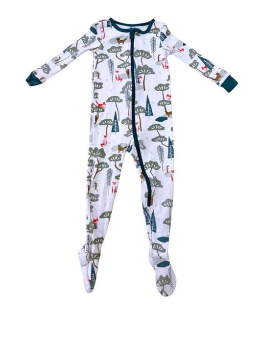 Tea Collection Unisex Cream Woodland Zip Sleeper, 12-18M - second hand baby clothing