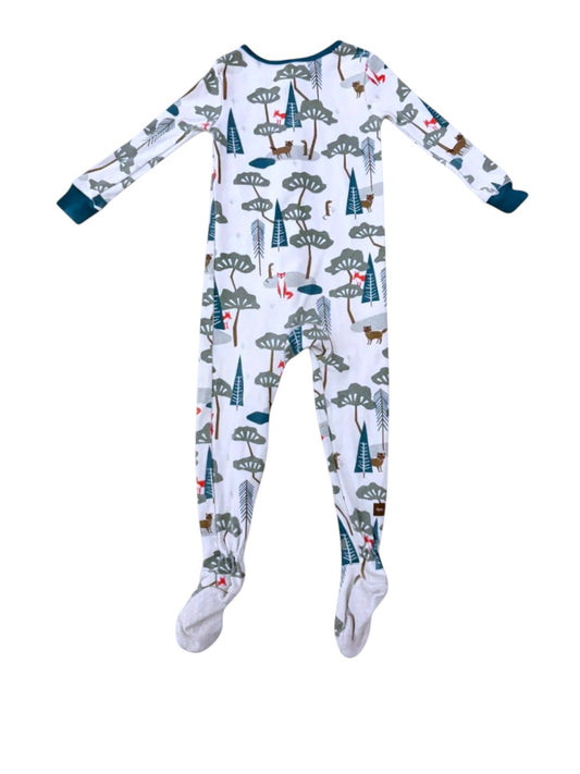 Tea Collection Unisex Cream Woodland Zip Sleeper, 12-18M - second hand baby clothing