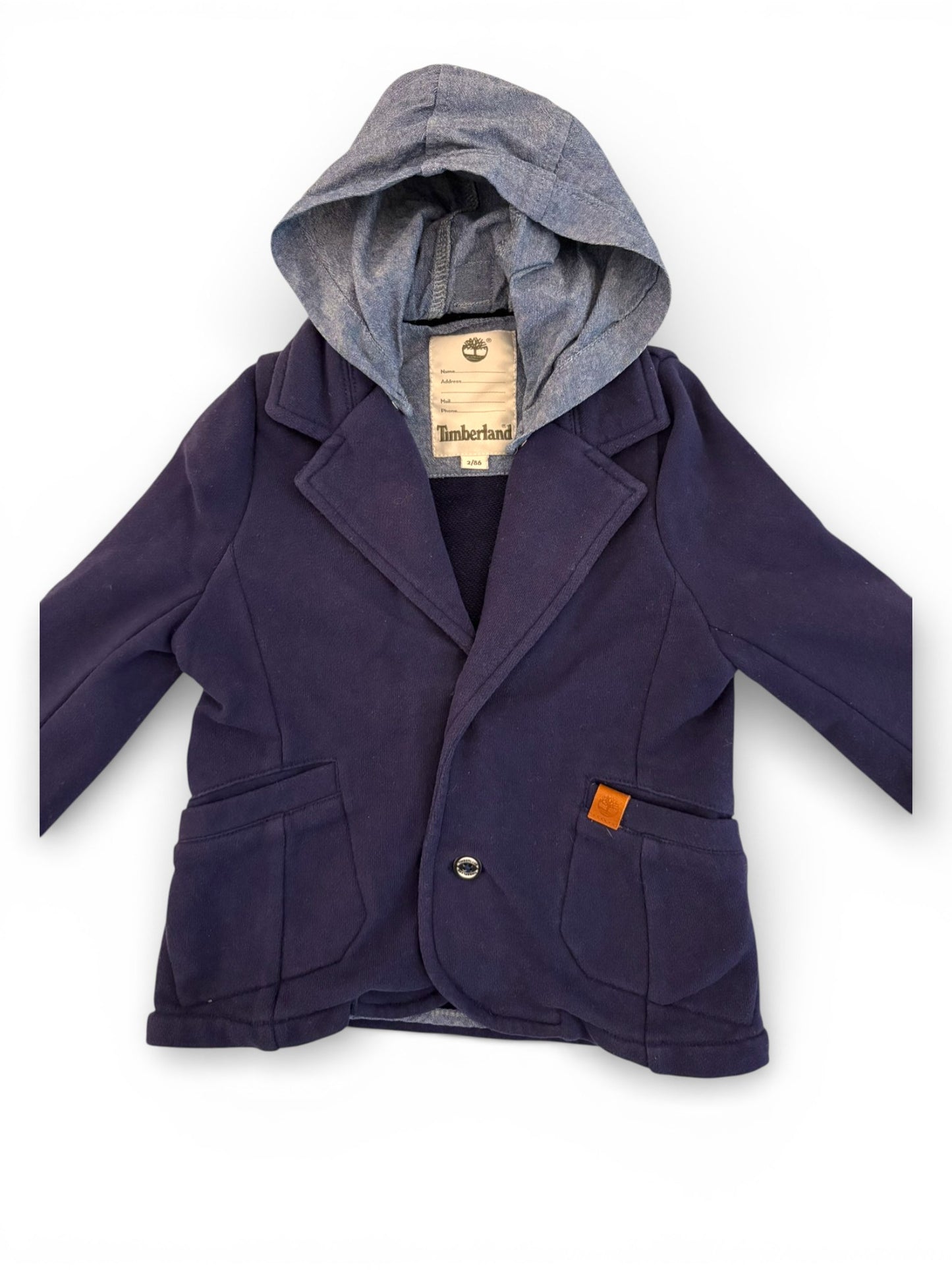 Timberland Navy Hooded Blazer (2Y / 86)