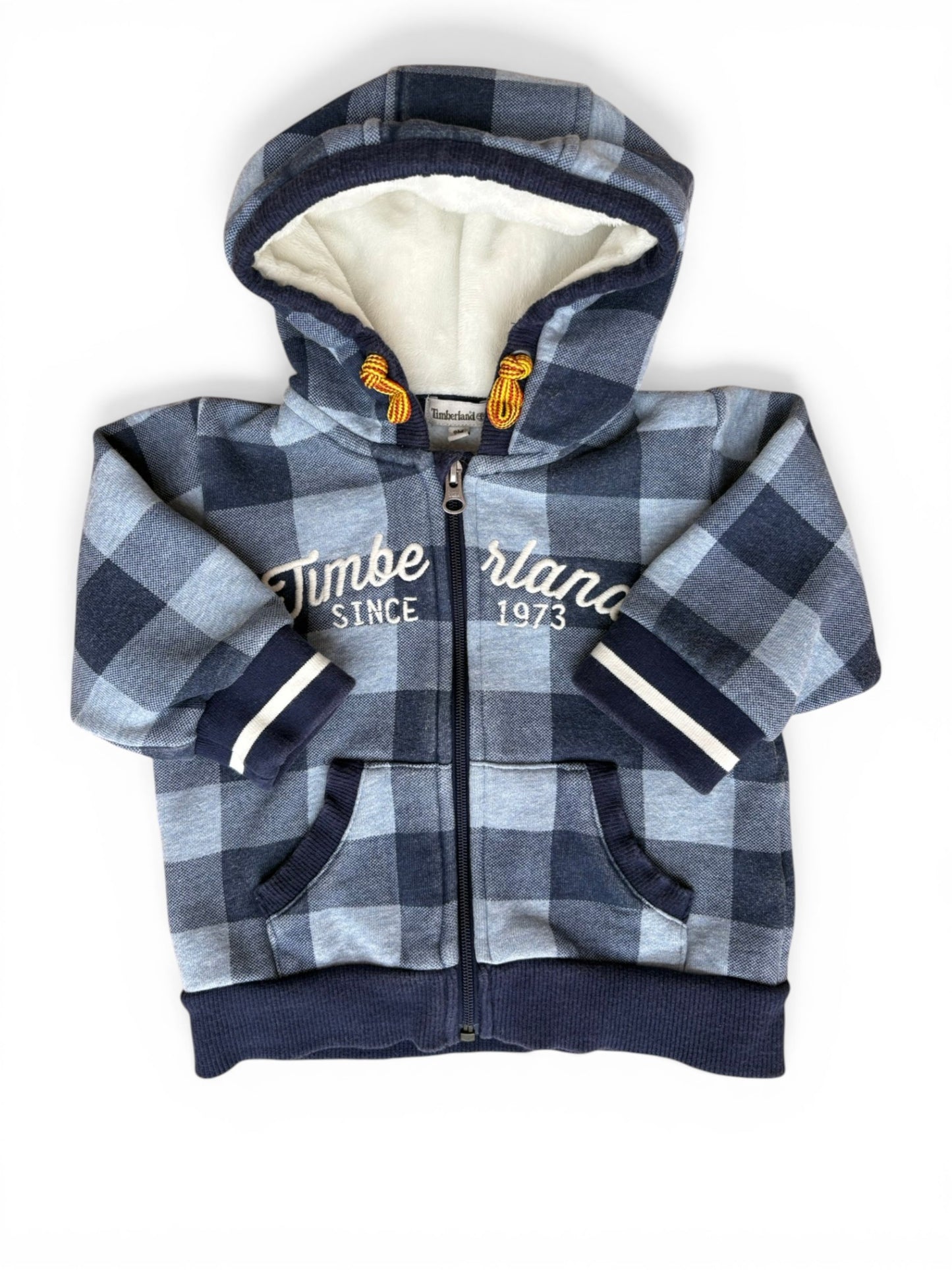 Timberland Blue Plaid Hoodie (9M)