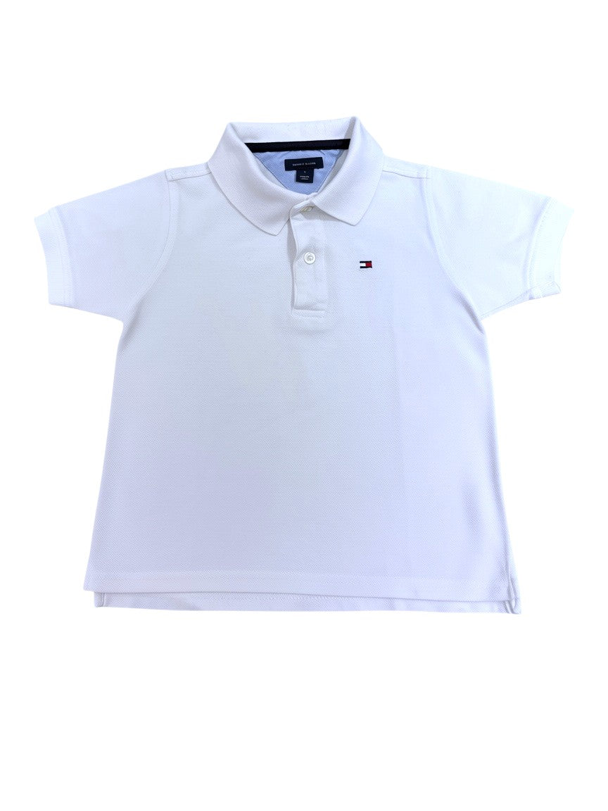 Tommy Hilfiger Boy White Polo Shirt, 5Y - second hand baby clothing