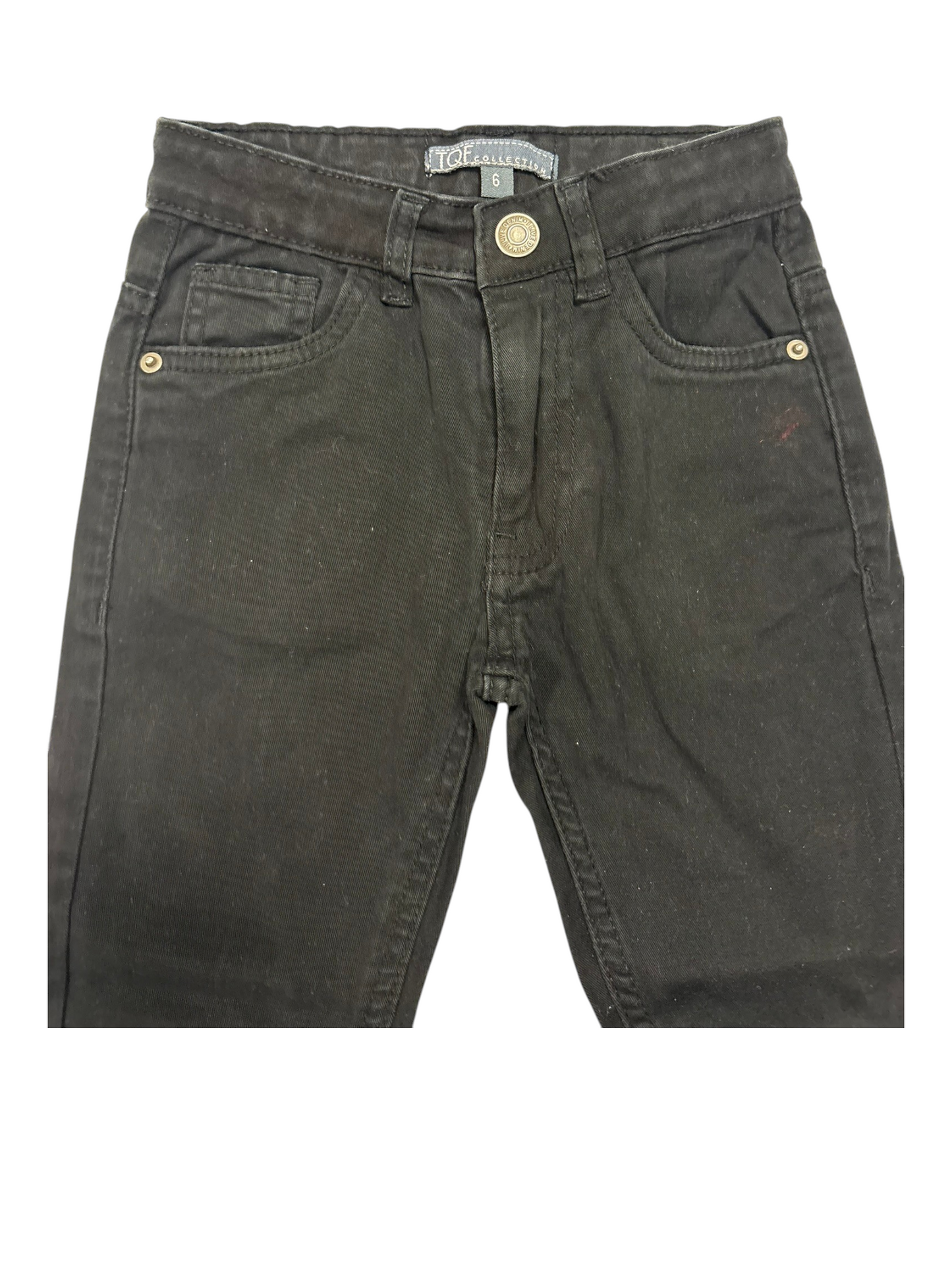 TQF Collection Boy Black Cotton Denim Jeans, 6Y - second hand baby clothing