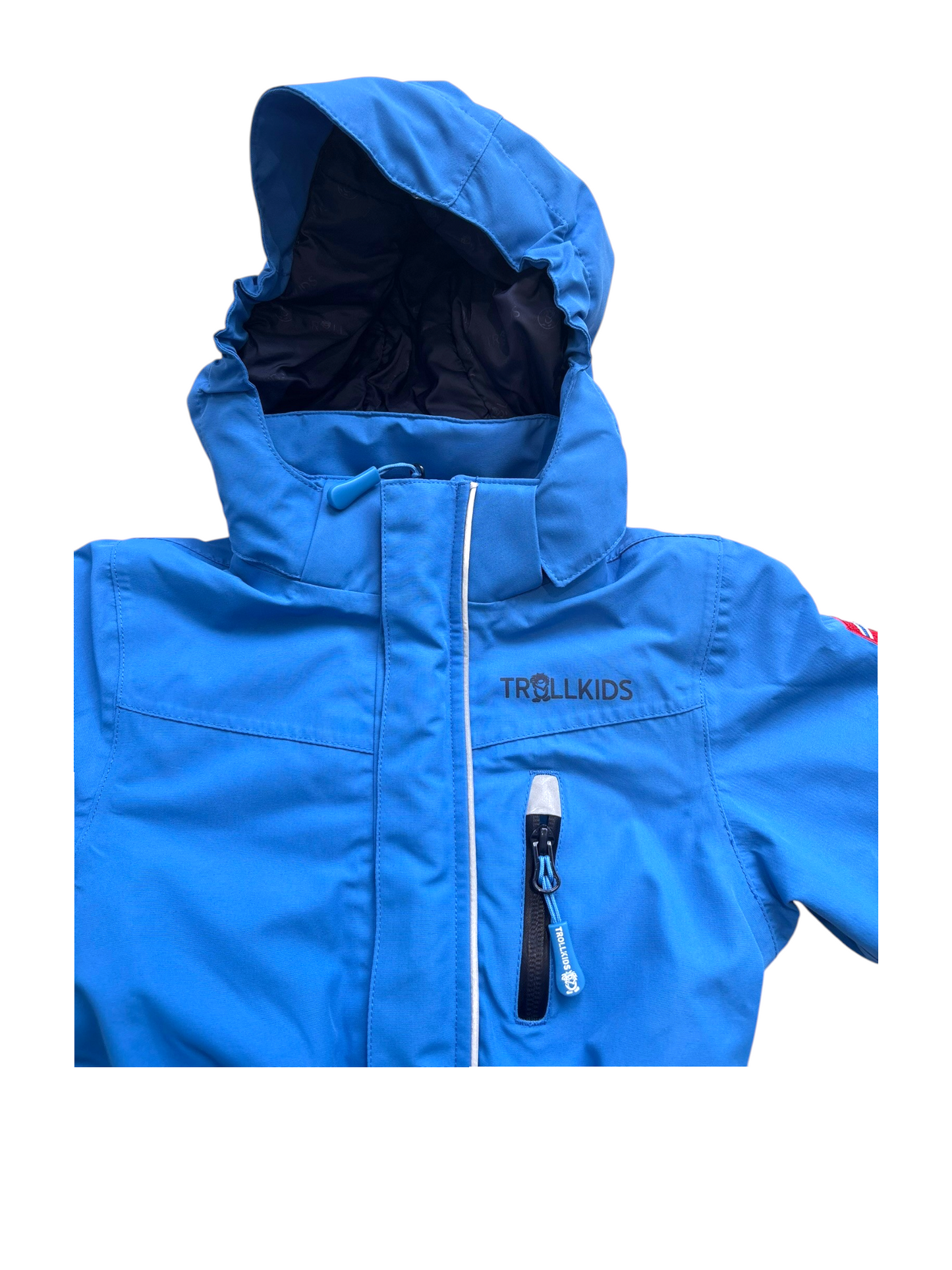 Trollkids Unisex Blue Softshell Snowsuit, 92