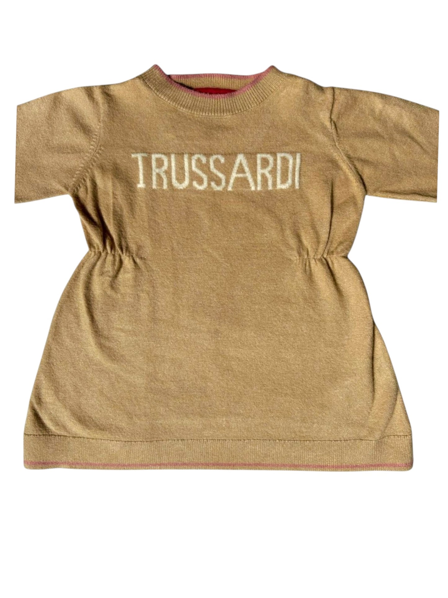 Trussardi Girls Camel Knit Dress, 9M - second hand baby clothing