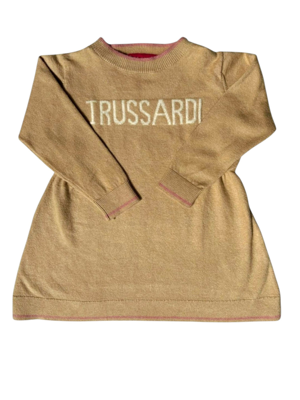 Trussardi Girls Camel Knit Dress, 9M - second hand baby clothing