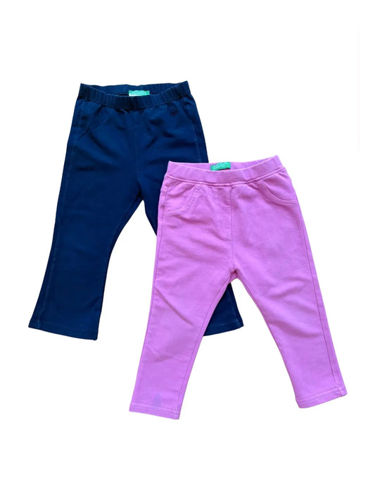 Leggings-Set von United Colors of Benetton in Pink und Marineblau (Größe 18-24 Monate)