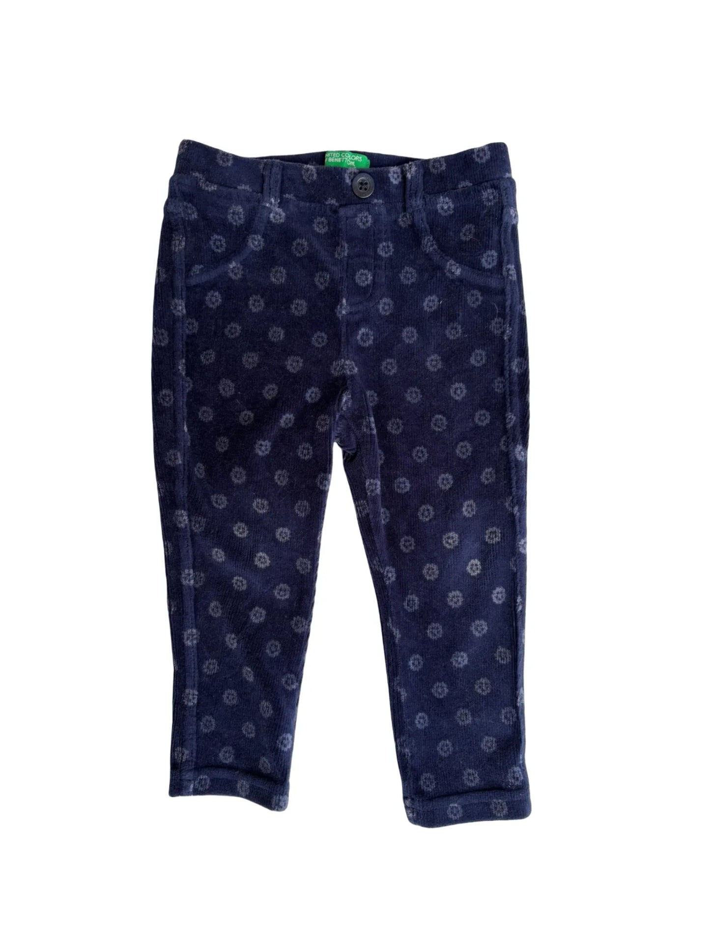 United Colors of Benetton Navy Floral Corduroy Pants (18-24M)